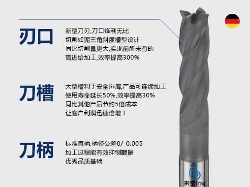 4刃石墨平底銑刀