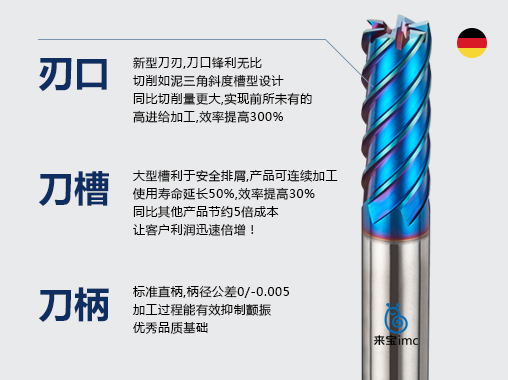 6刃高硬度平底銑刀