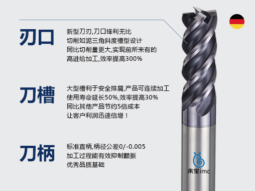 4刃復合材料平底銑刀