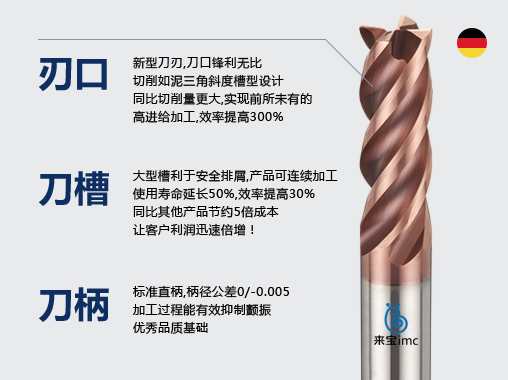 4刃高溫合金平底銑刀