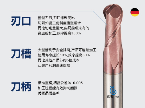 2刃汽車專用球頭銑刀