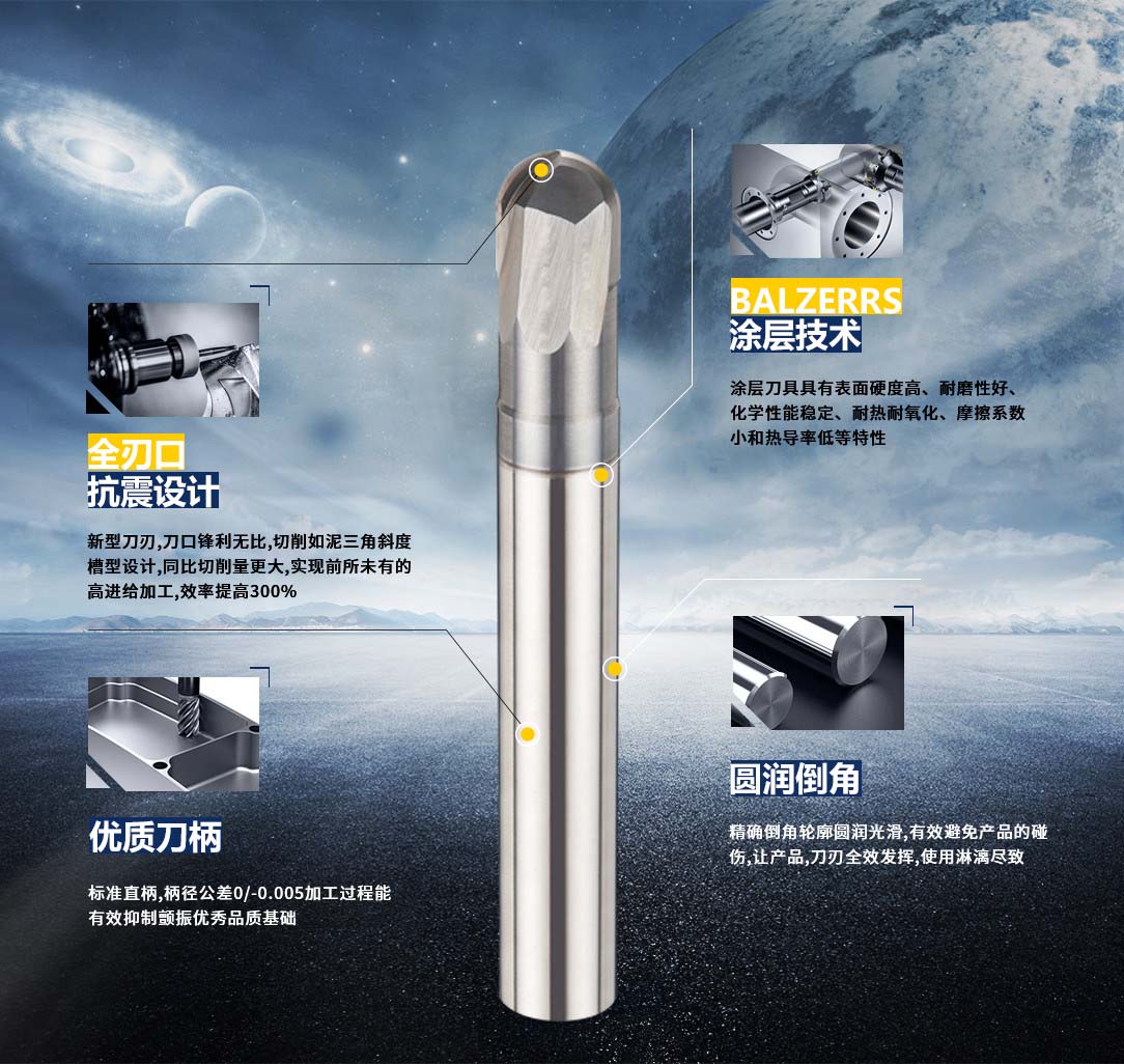 2刃鎳基合金球頭銑刀